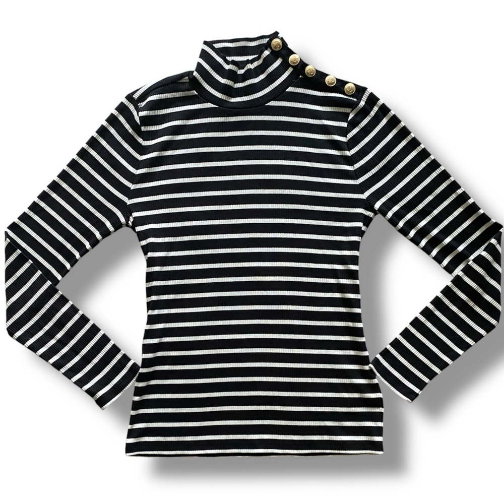 J Crew | NWT’s Sold Out Striped Nautical Y2K Preppy Turtle Neck Long Sleeve Top